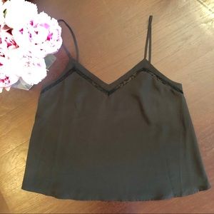 Aqua camisole with lace detail